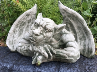 De XL Denker- Gargoyle- decoratie voor de muur - Stone Monster- middeleeuwse figuren tuin.